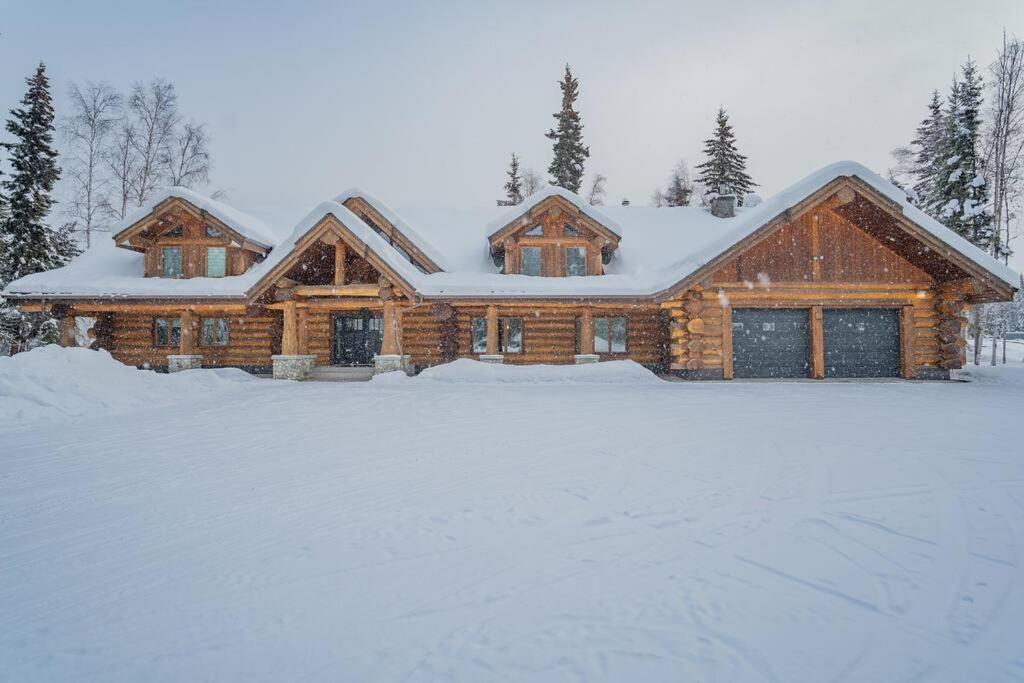 Lakefront Luxury Log Home With Spa & Aurora Views North Pole Exterior foto